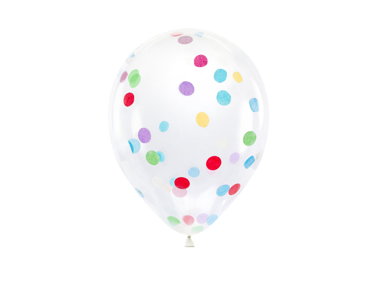 6 ballons en latex avec confettis de couleurs (30 cm)