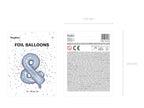 Ballon aluminium & argenté à paillettes (35cm)