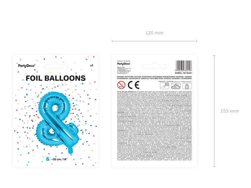 Ballon aluminium & bleu (35cm)