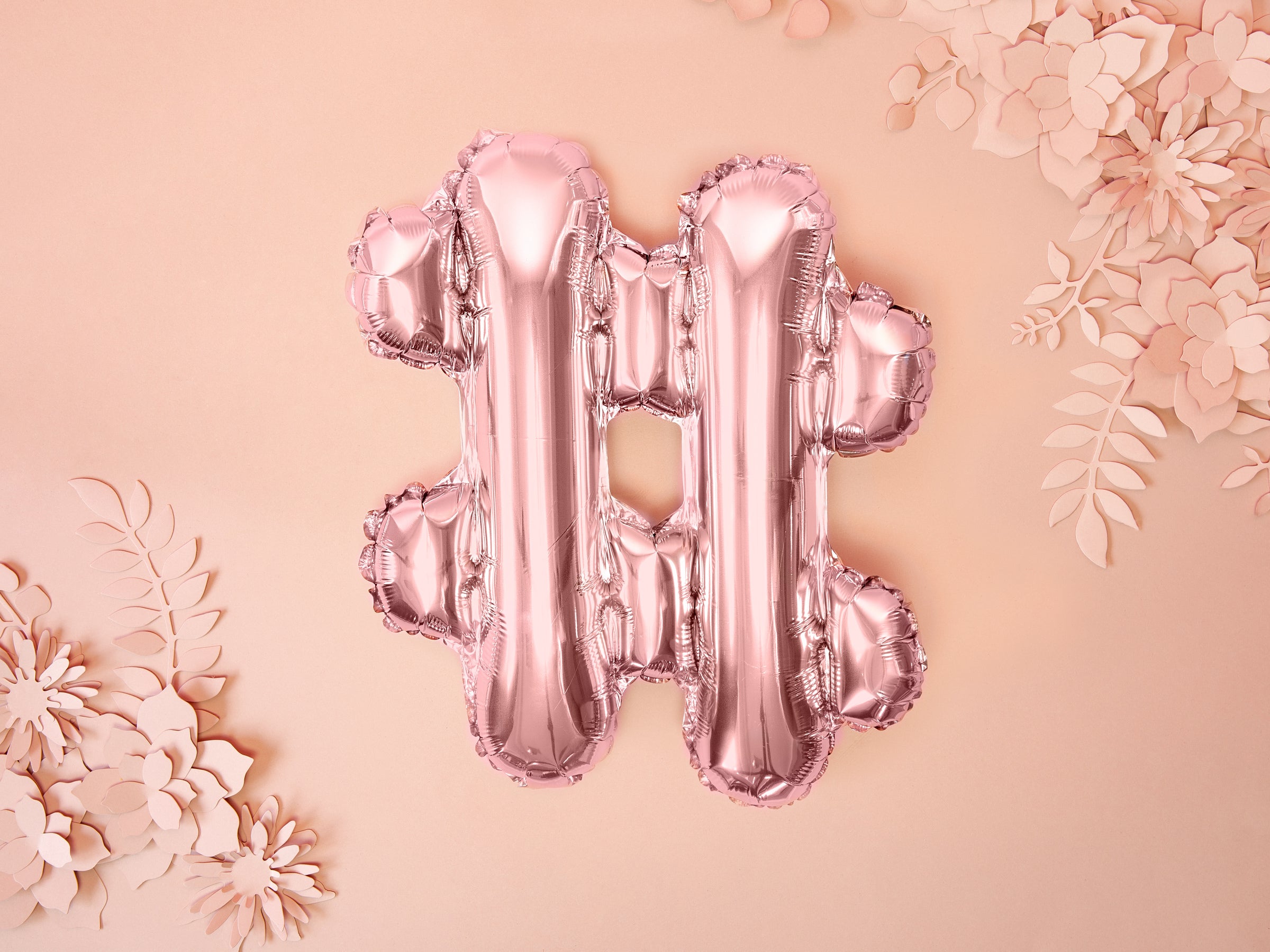 Ballon aluminium hashtag rose gold