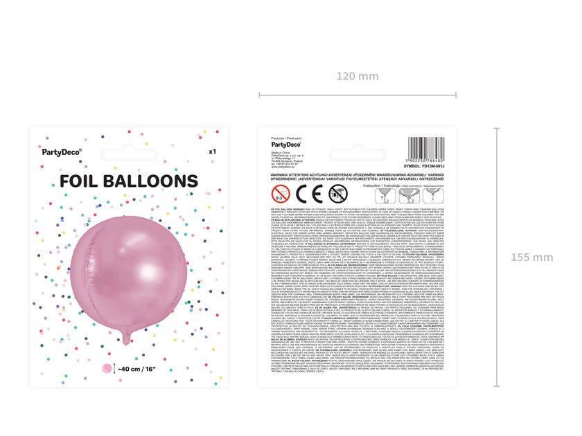 Ballon aluminium en forme de bulle rose léger