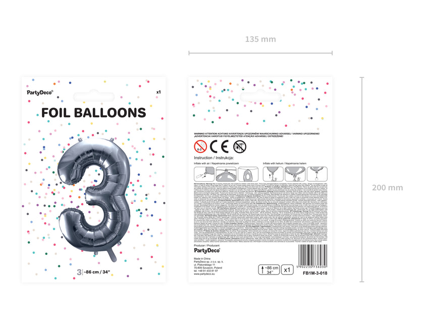 Ballon aluminium chiffre  