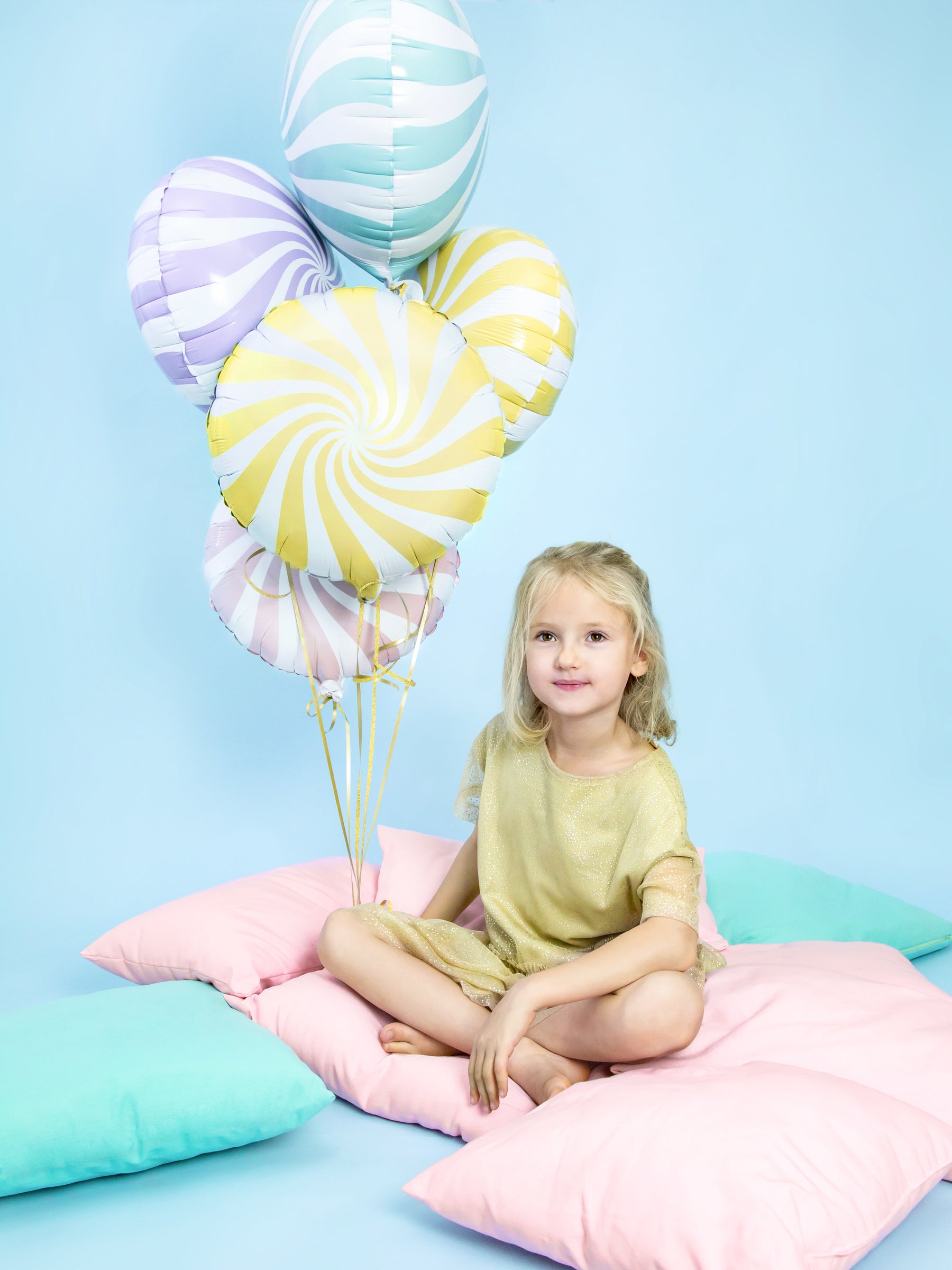 Ballon aluminium en forme de bulle jaune clair