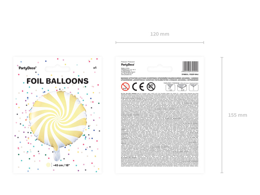 Ballon aluminium en forme de bulle jaune clair
