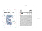 Ballon aluminium lettre E argenté à paillettes