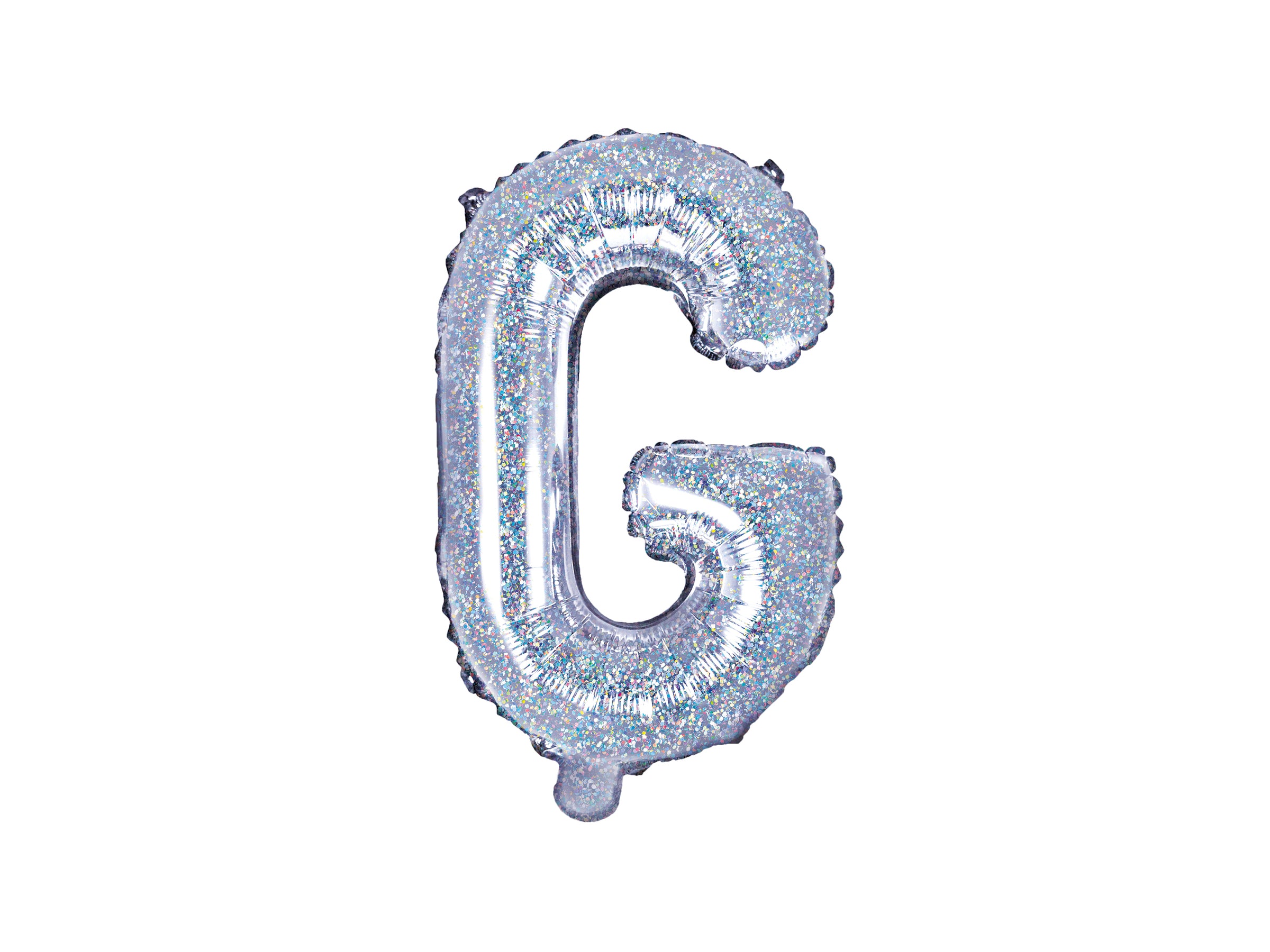 Ballon aluminium lettre G argenté à paillettes