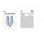 Ballon aluminium lettre U argenté à paillettes
