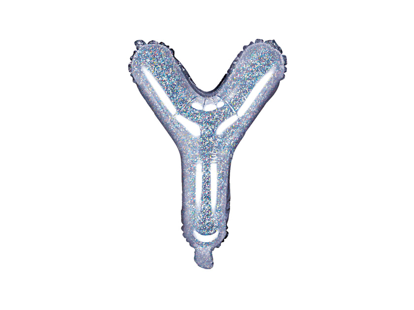 Ballon aluminium lettre et argenté à paillettes