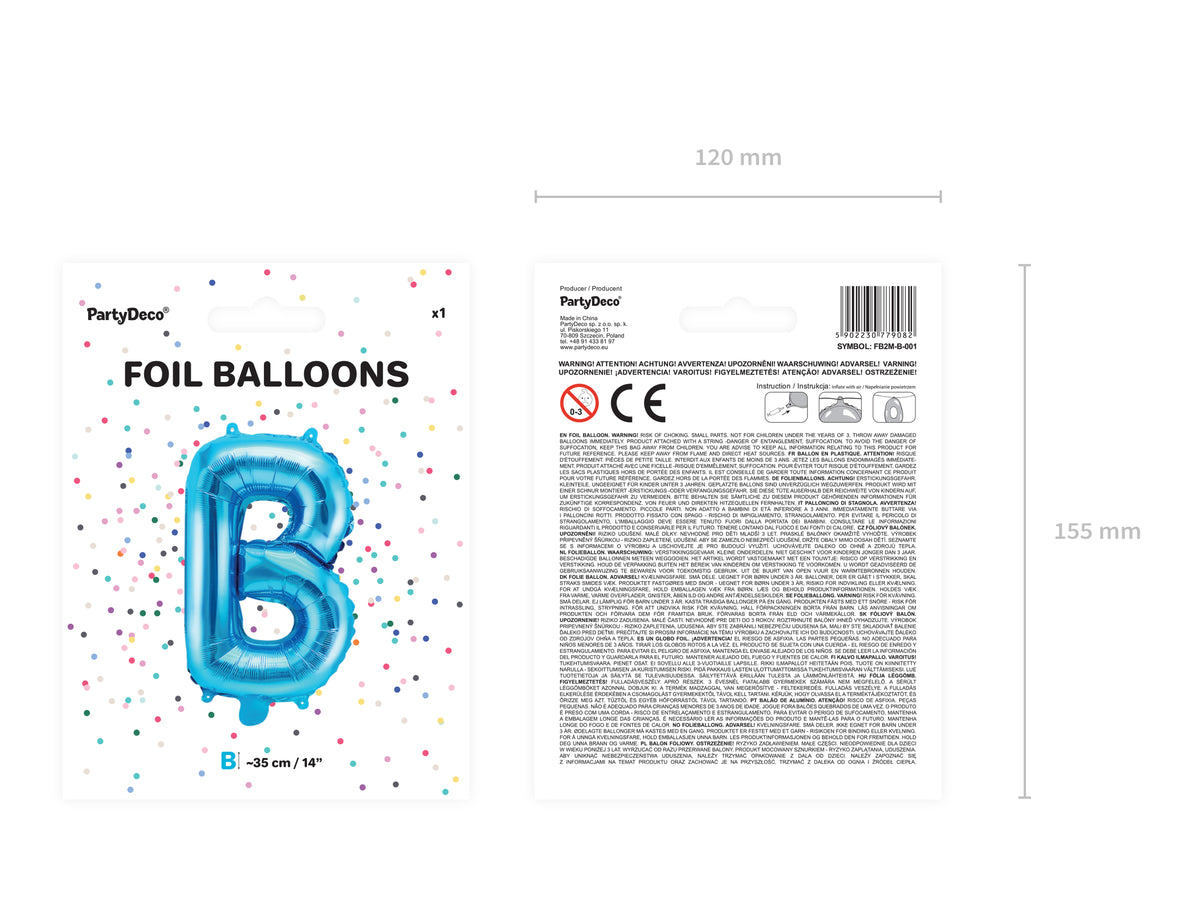 Ballon aluminium lettre B bleu (35cm)