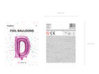 Ballon aluminium lettre D rose foncé