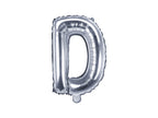 Ballon aluminium lettre D argenté