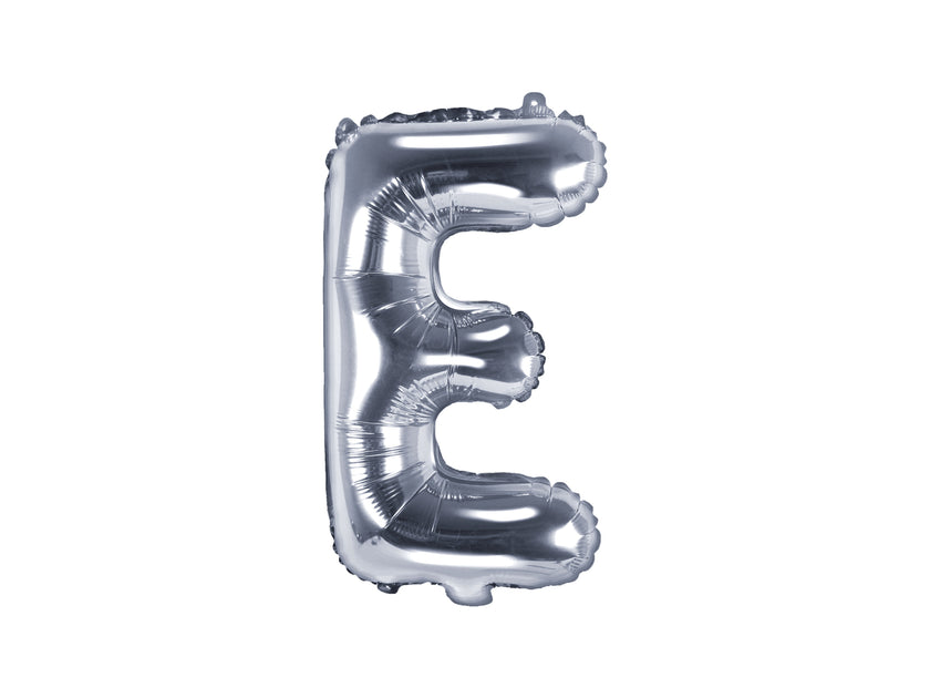 Ballon aluminium lettre E argenté (35cm)
