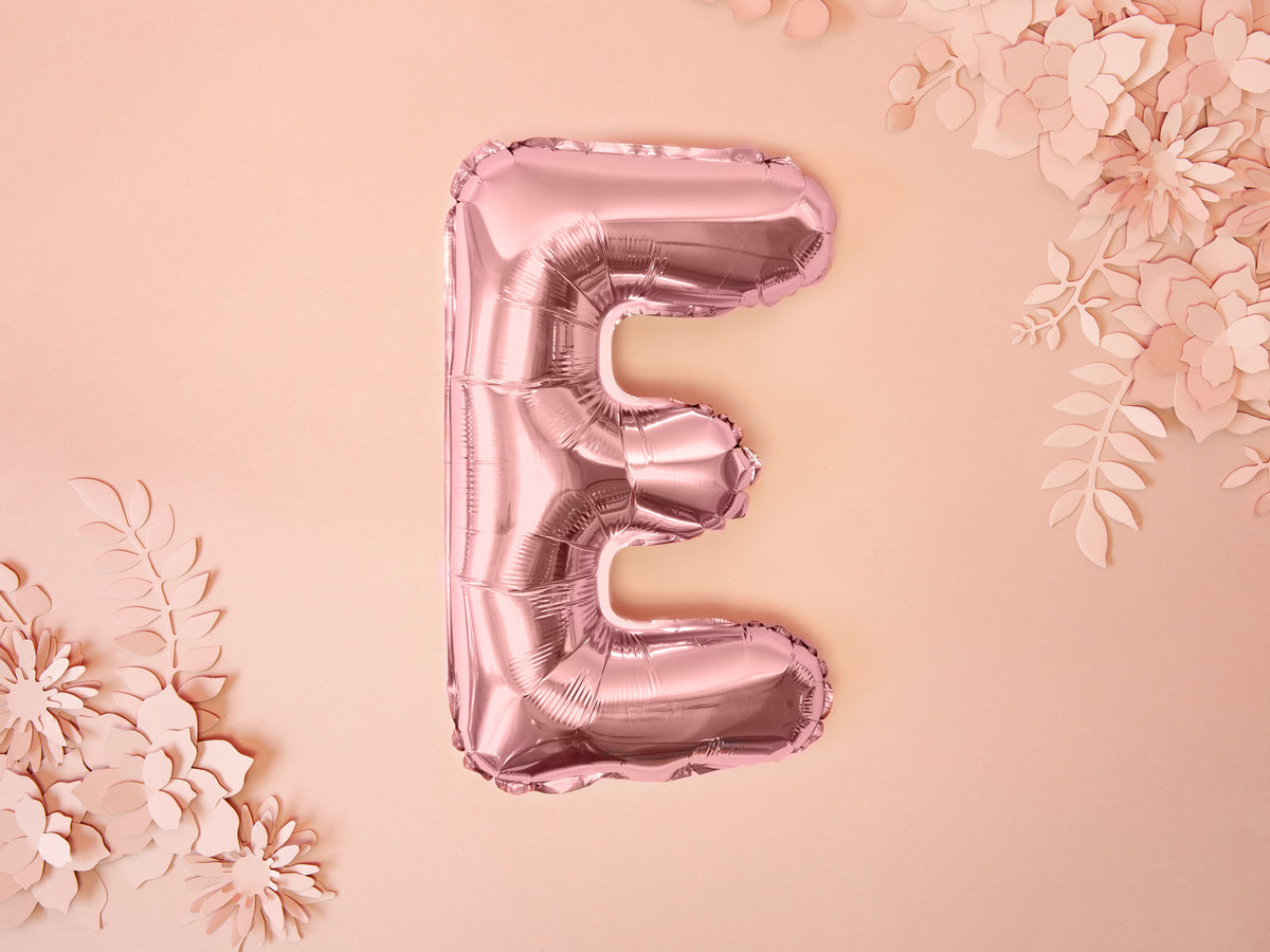 Ballon aluminium lettre E rose gold (35cm)