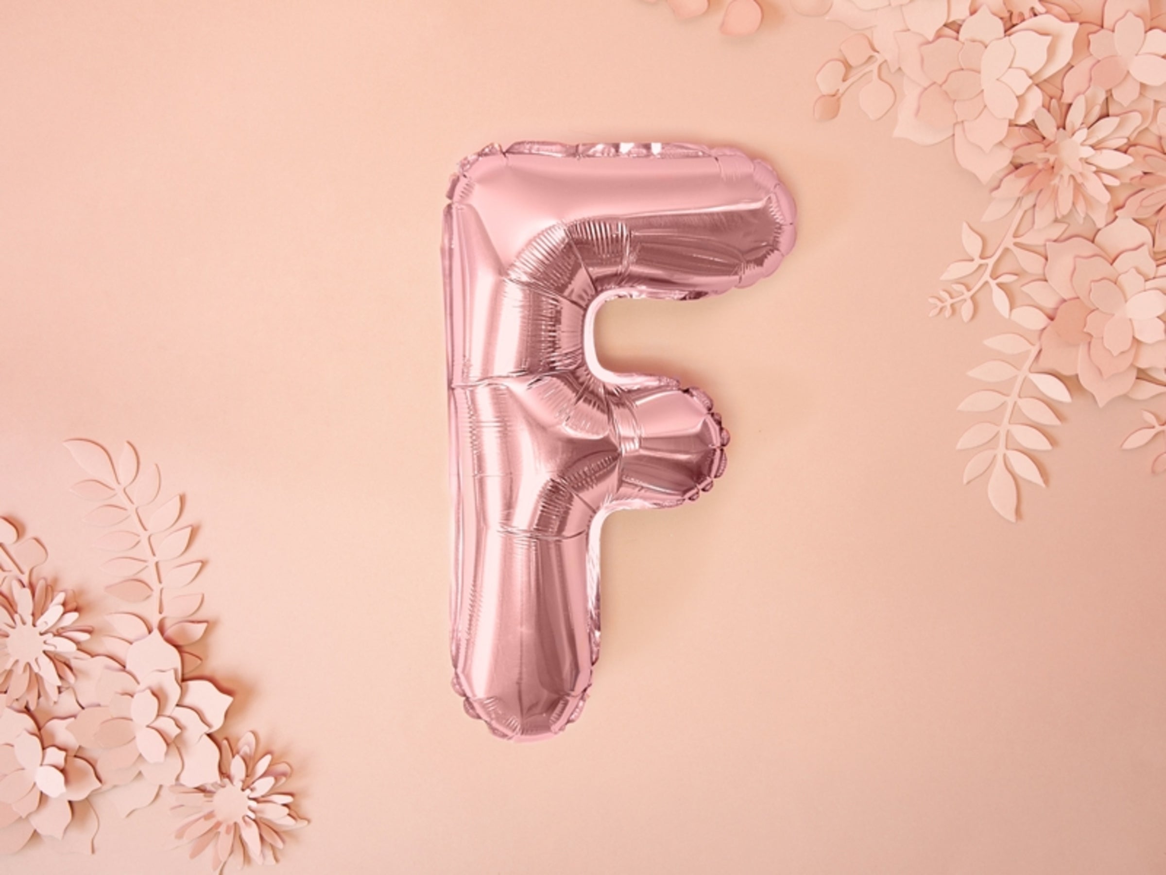 Ballon aluminium lettre F rose gold