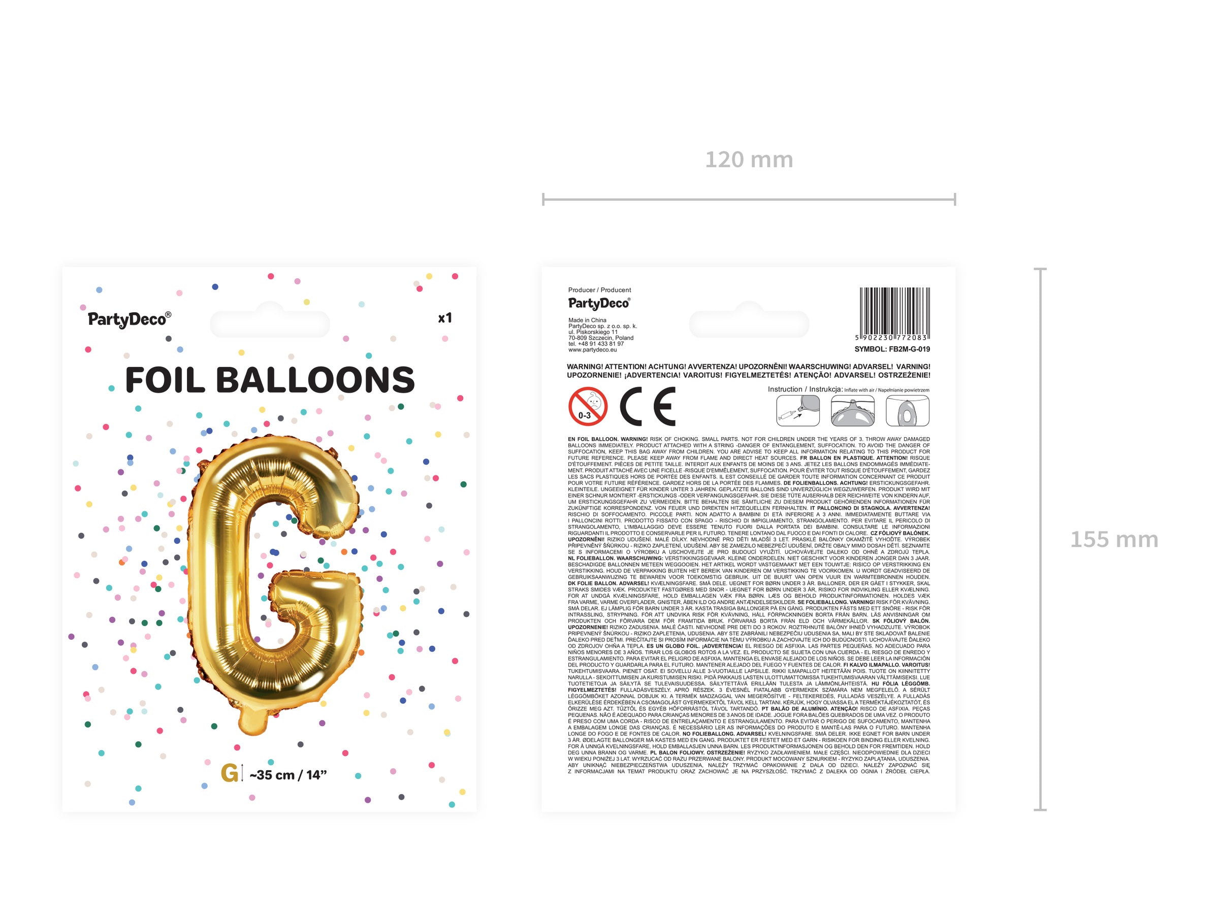 Ballon aluminium lettre G doré