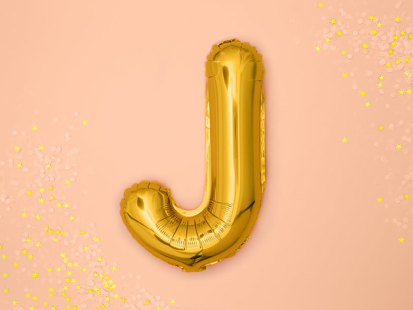 Ballon aluminium lettre J doré