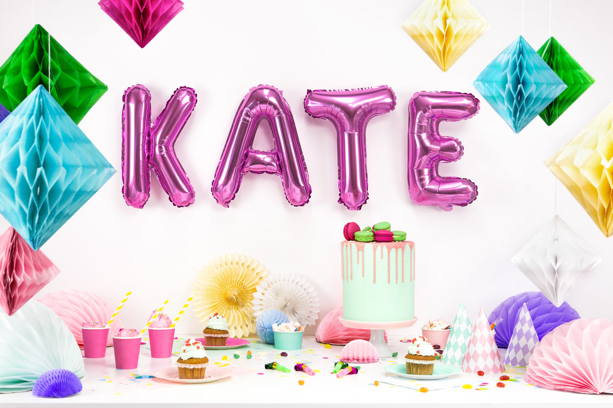 Ballon aluminium lettre K rose foncé