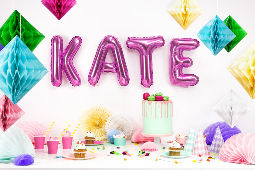 Ballon aluminium lettre K rose foncé