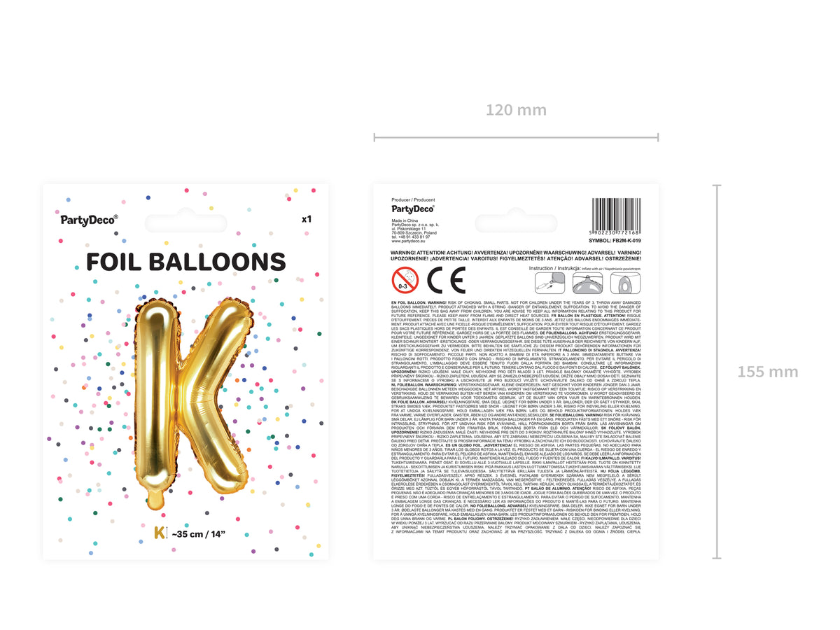 Ballon aluminium lettre K doré