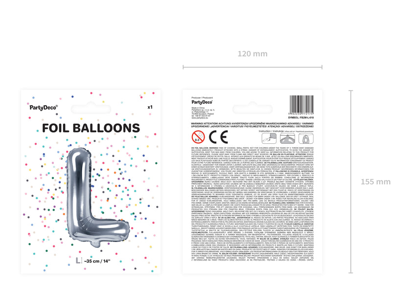 Ballon aluminium lettre L argenté