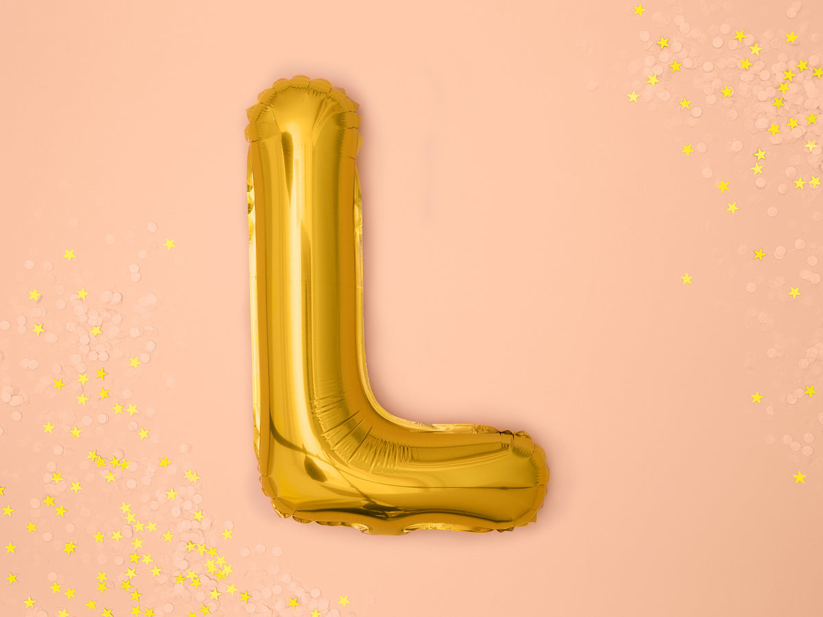 Ballon aluminium lettre L doré