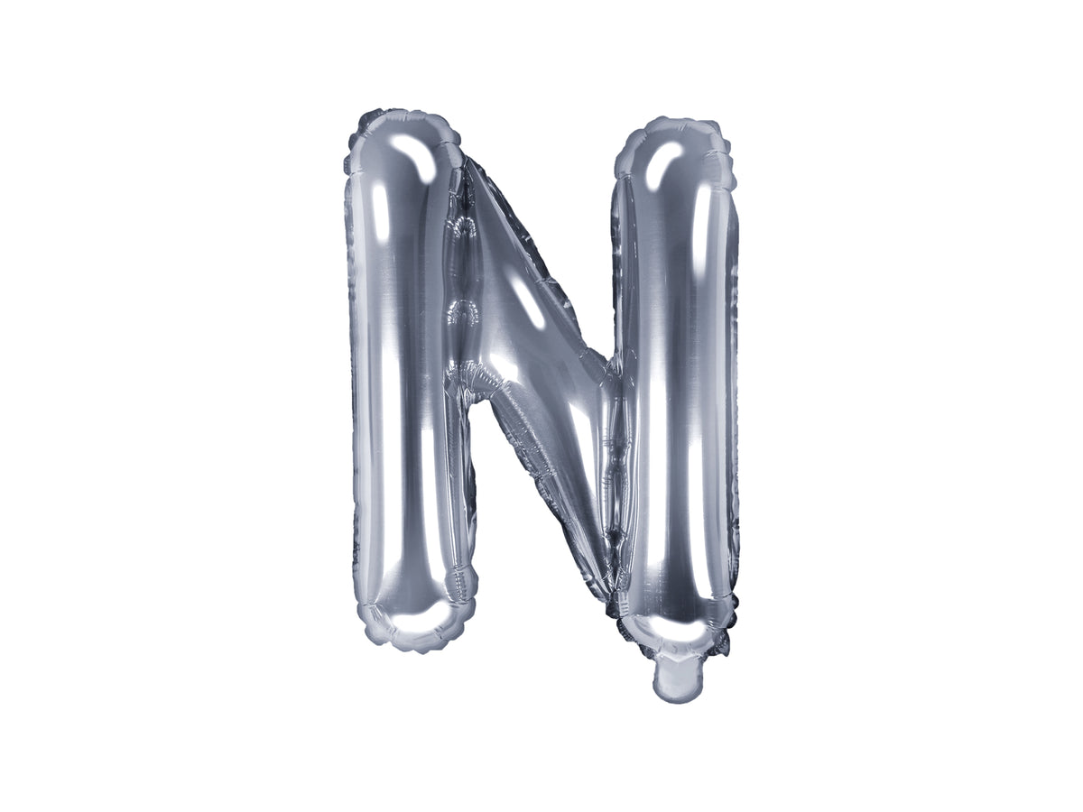 Ballon aluminium lettre N argenté