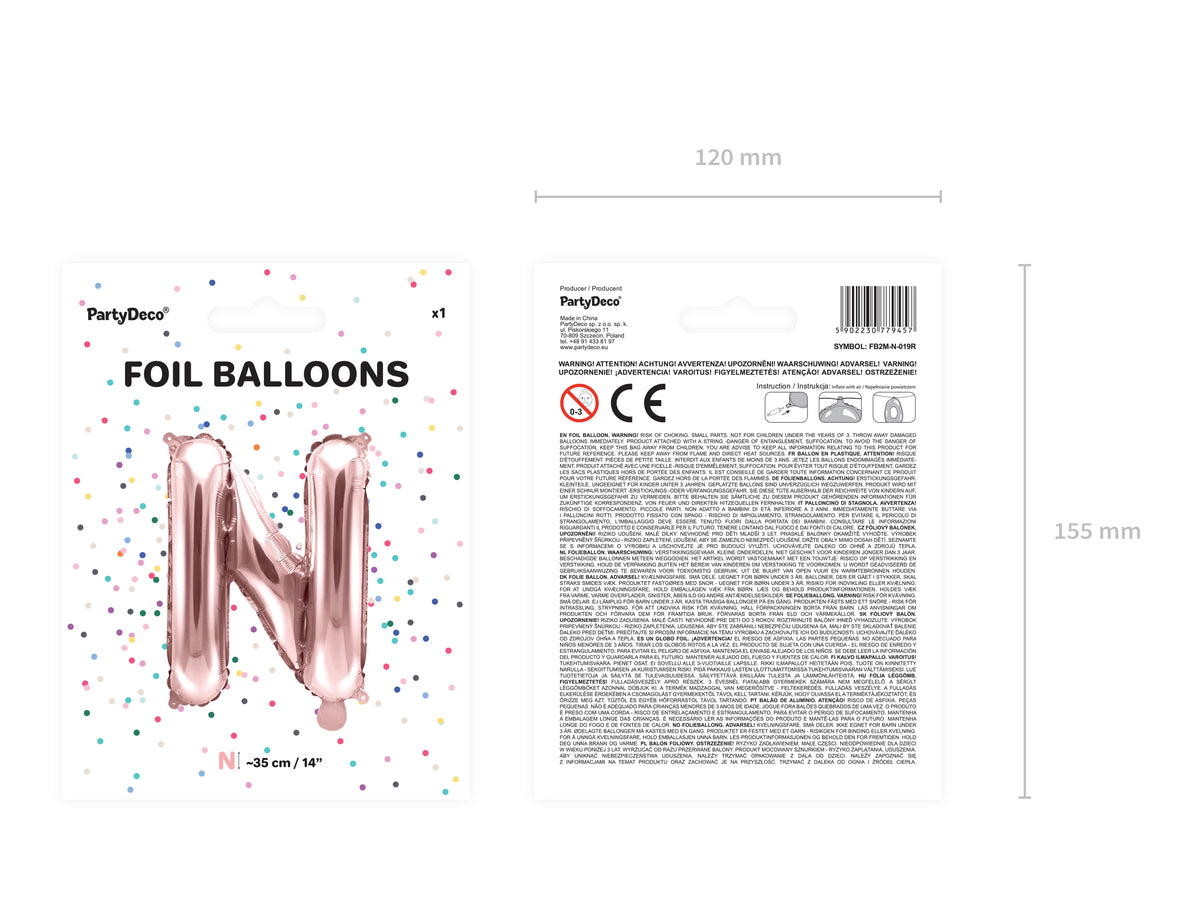 Ballon aluminium lettre N rose gold