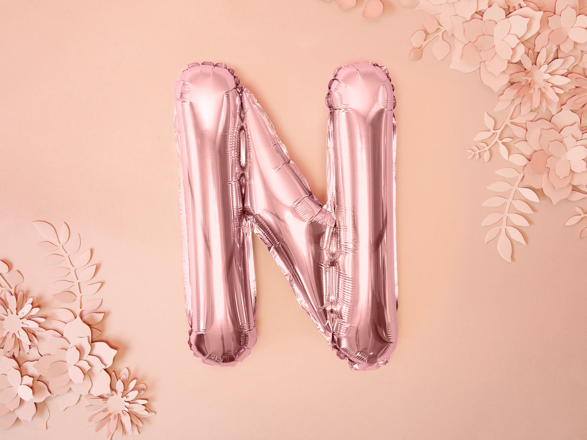 Ballon aluminium lettre N rose gold