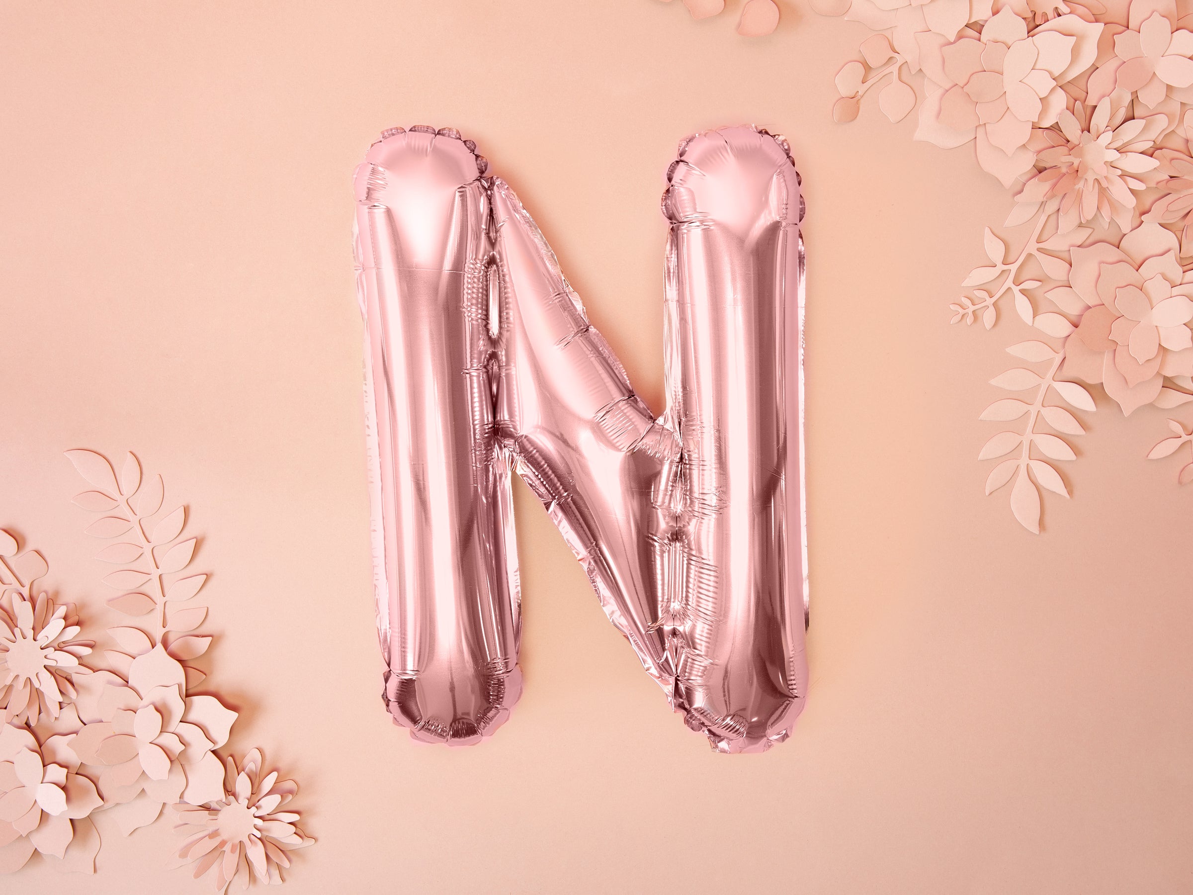 Ballon aluminium lettre N rose gold