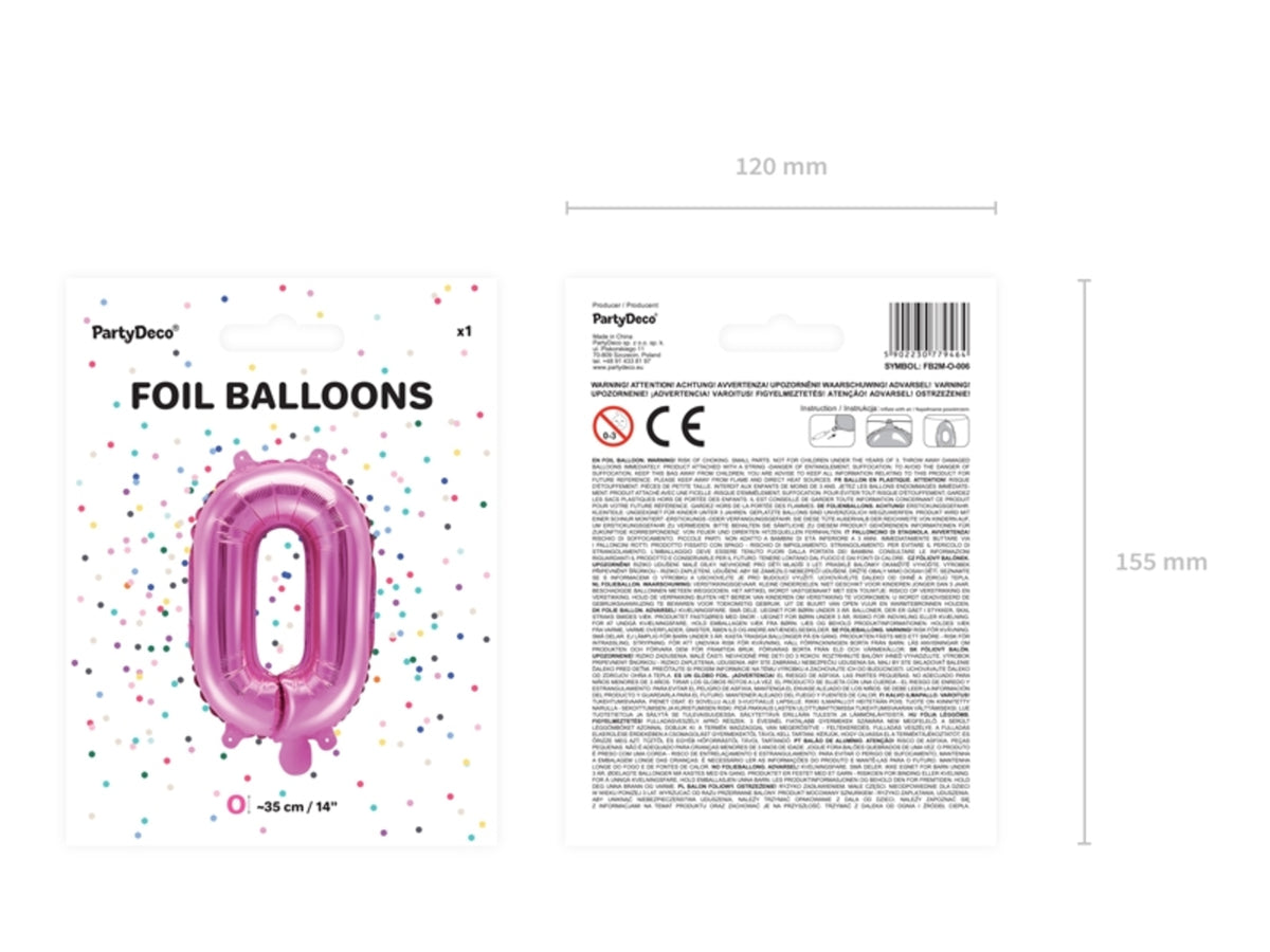 Ballon aluminium lettre O rose foncé