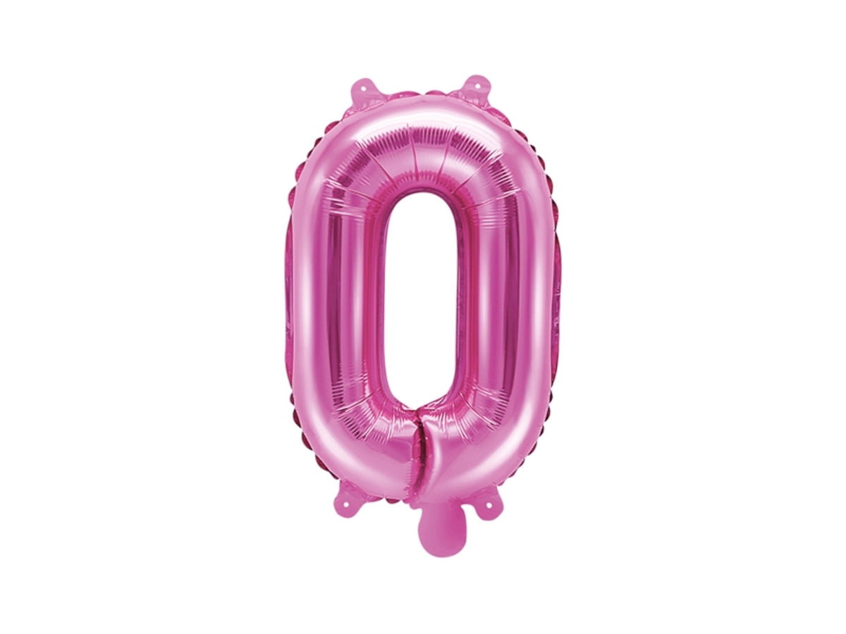 Ballon aluminium lettre O rose foncé