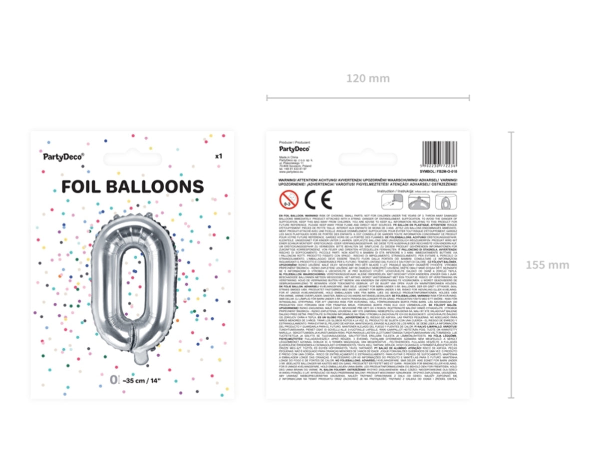 Ballon aluminium lettre O argenté