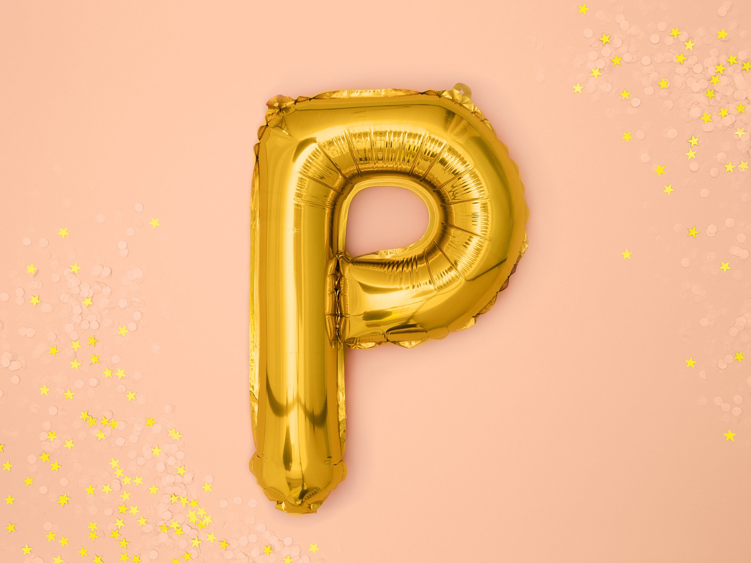 Ballon aluminium lettre P doré