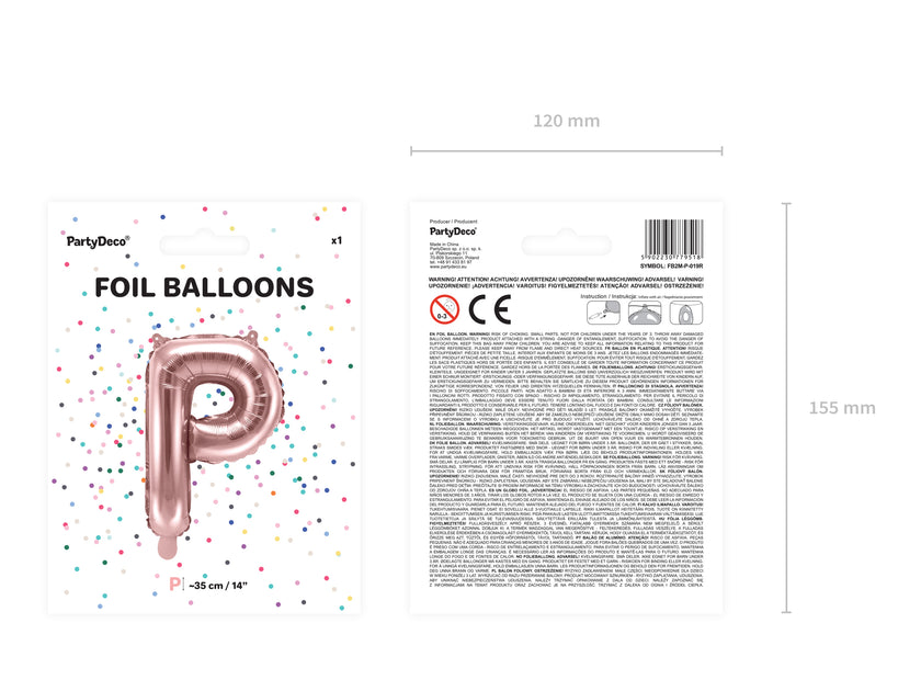Ballon aluminium lettre P rose gold