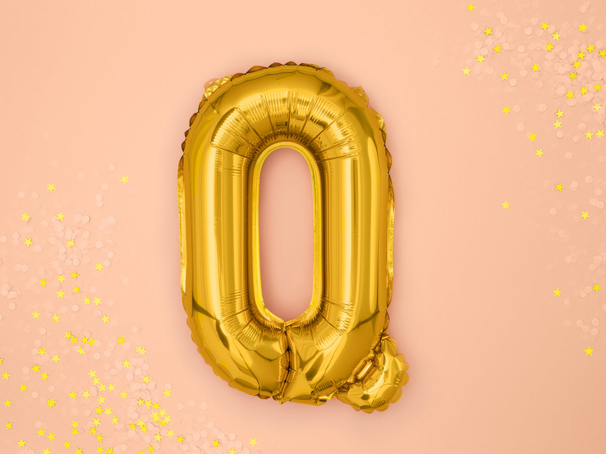 Ballon aluminium lettre Q doré