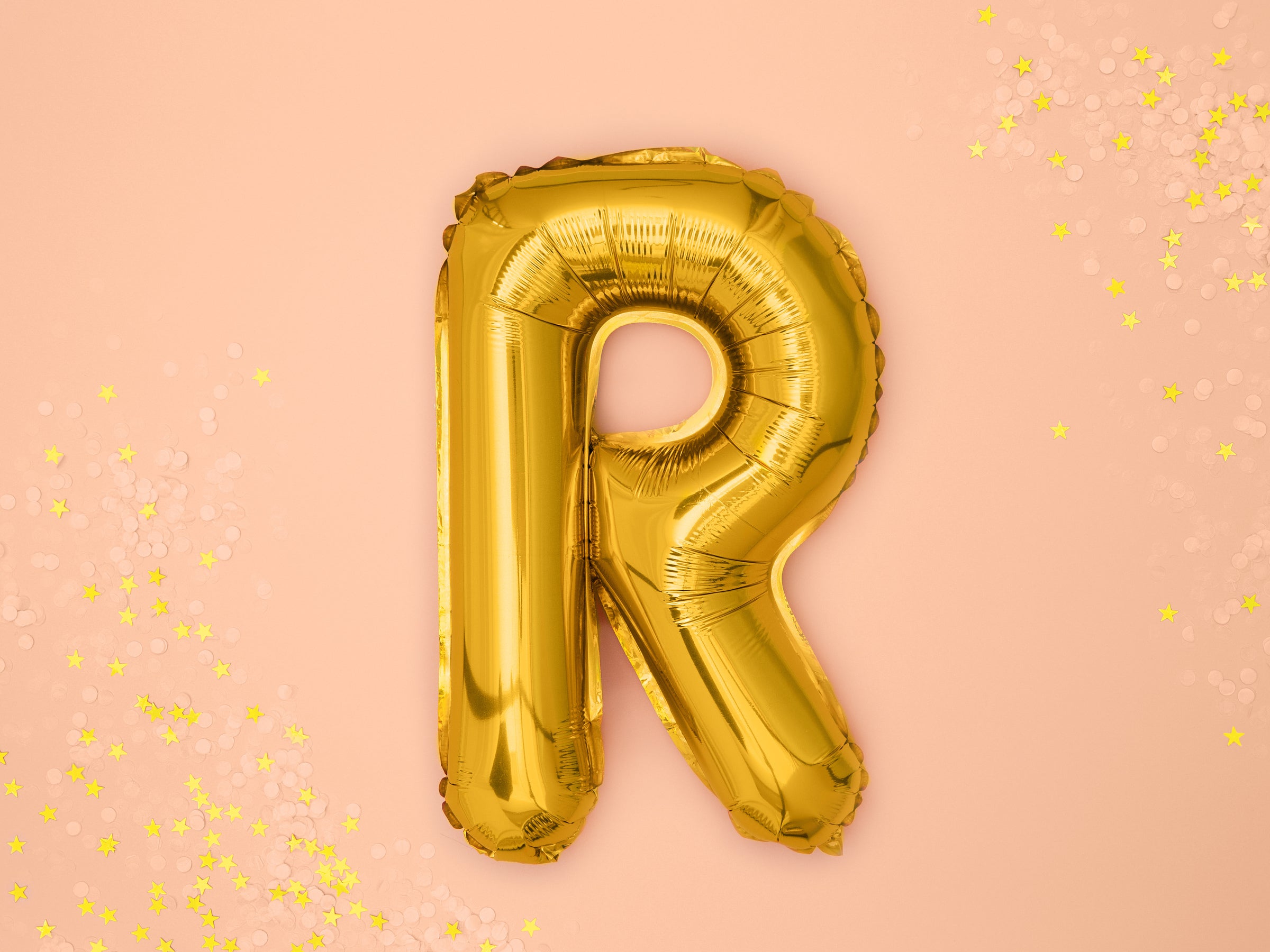 Ballon aluminium lettre R doré