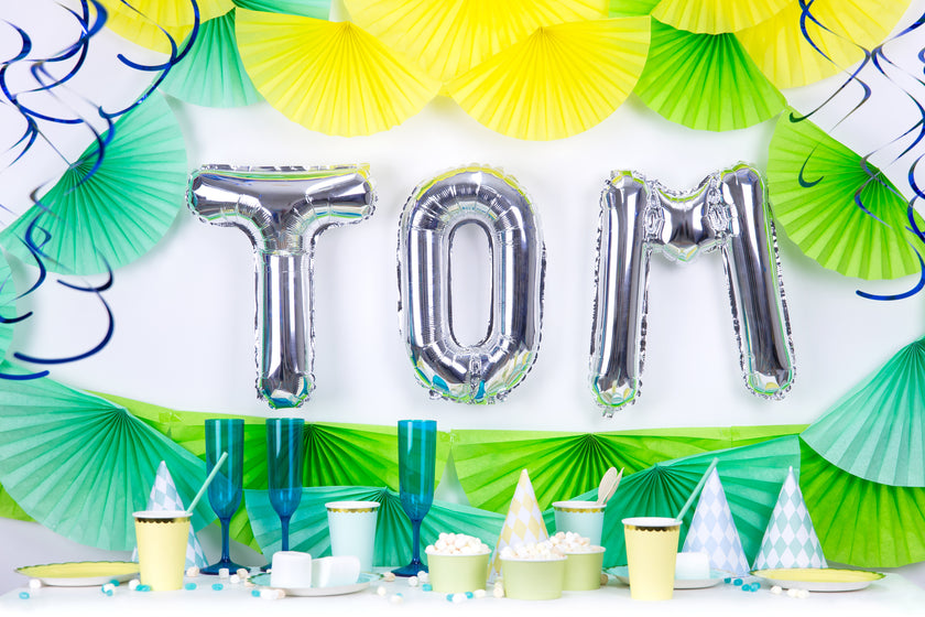 Ballon aluminium lettre T argenté
