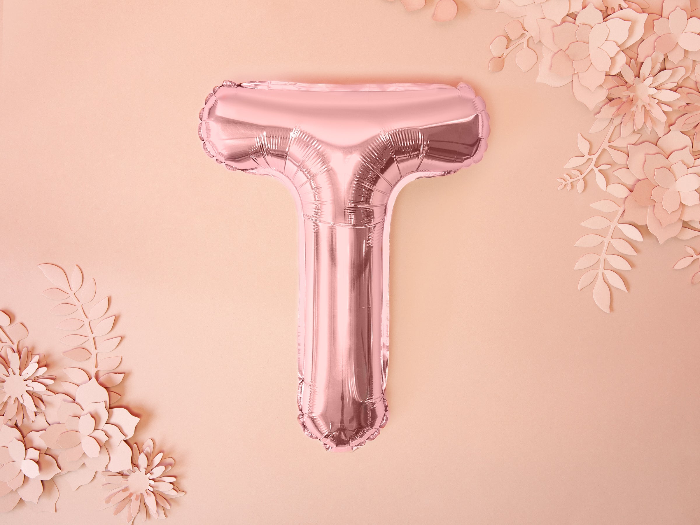 Ballon aluminium lettre T rose gold