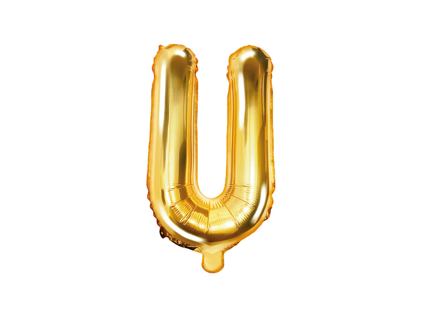 Ballon aluminium lettre U doré (35cm)