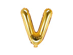 Ballon aluminium lettre V doré (35cm)
