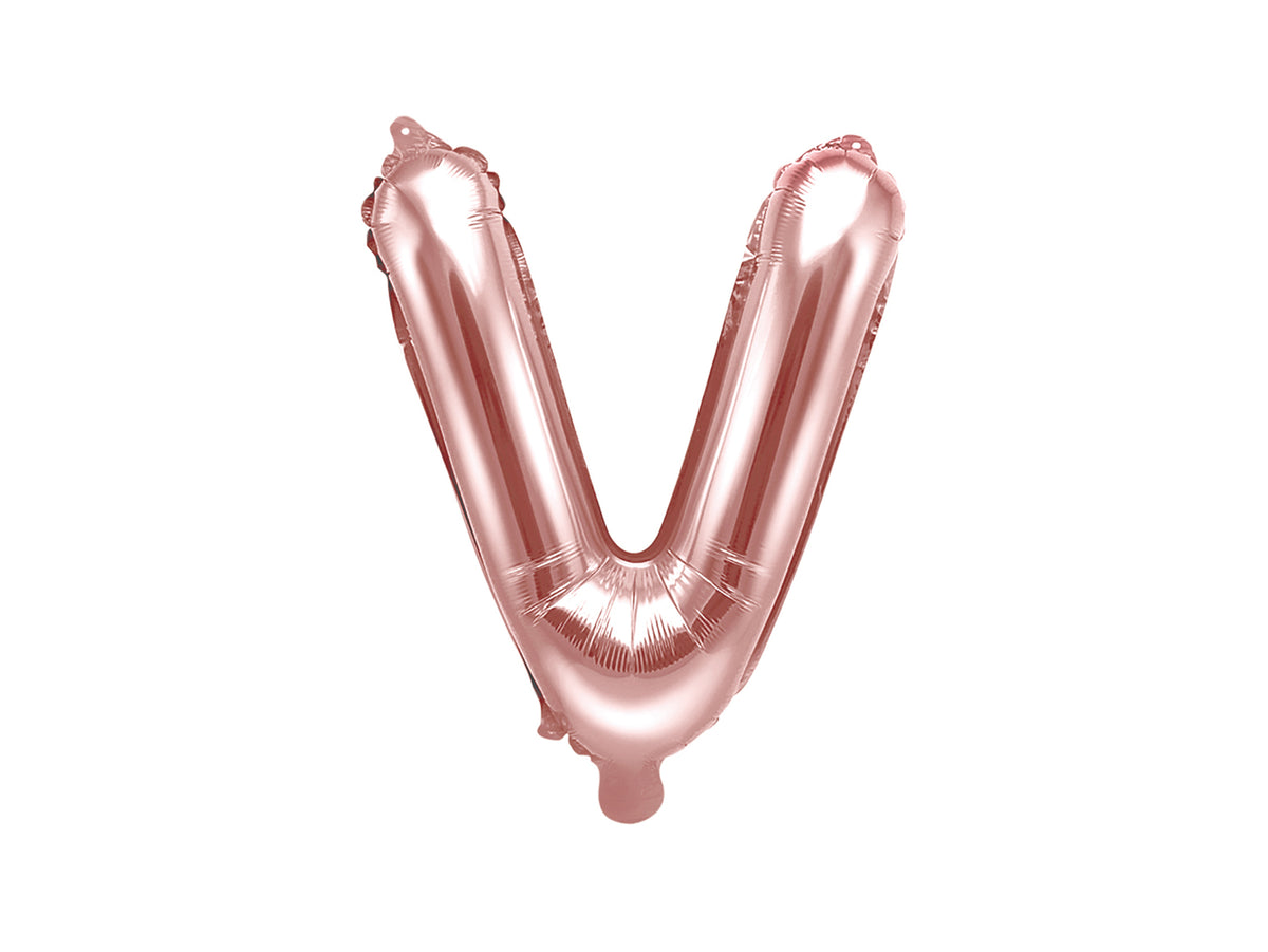 Ballon aluminium lettre V rose gold (35cm)