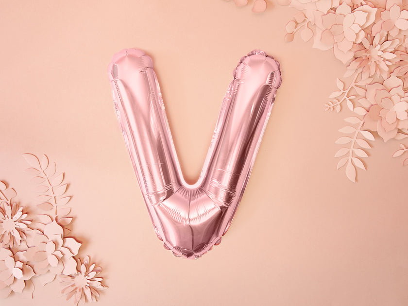 Ballon aluminium lettre V rose gold (35cm)