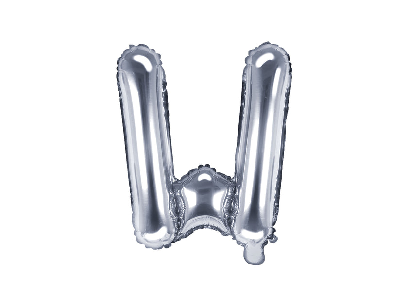 Ballon aluminium lettre W argenté (35cm)