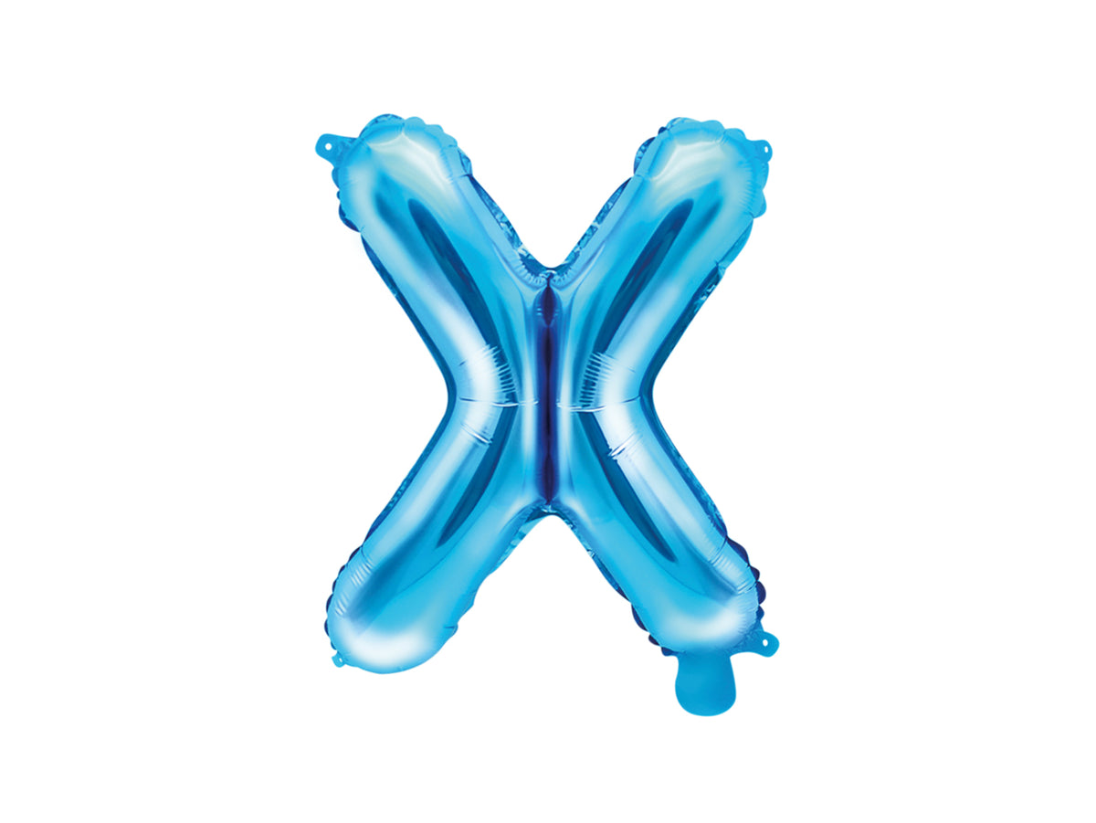 Ballon aluminium lettre X bleu (35cm)