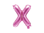 Ballon aluminium lettre X rose foncé (35cm)