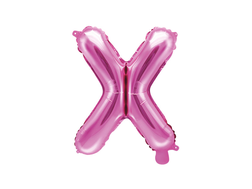 Ballon aluminium lettre X rose foncé (35cm)