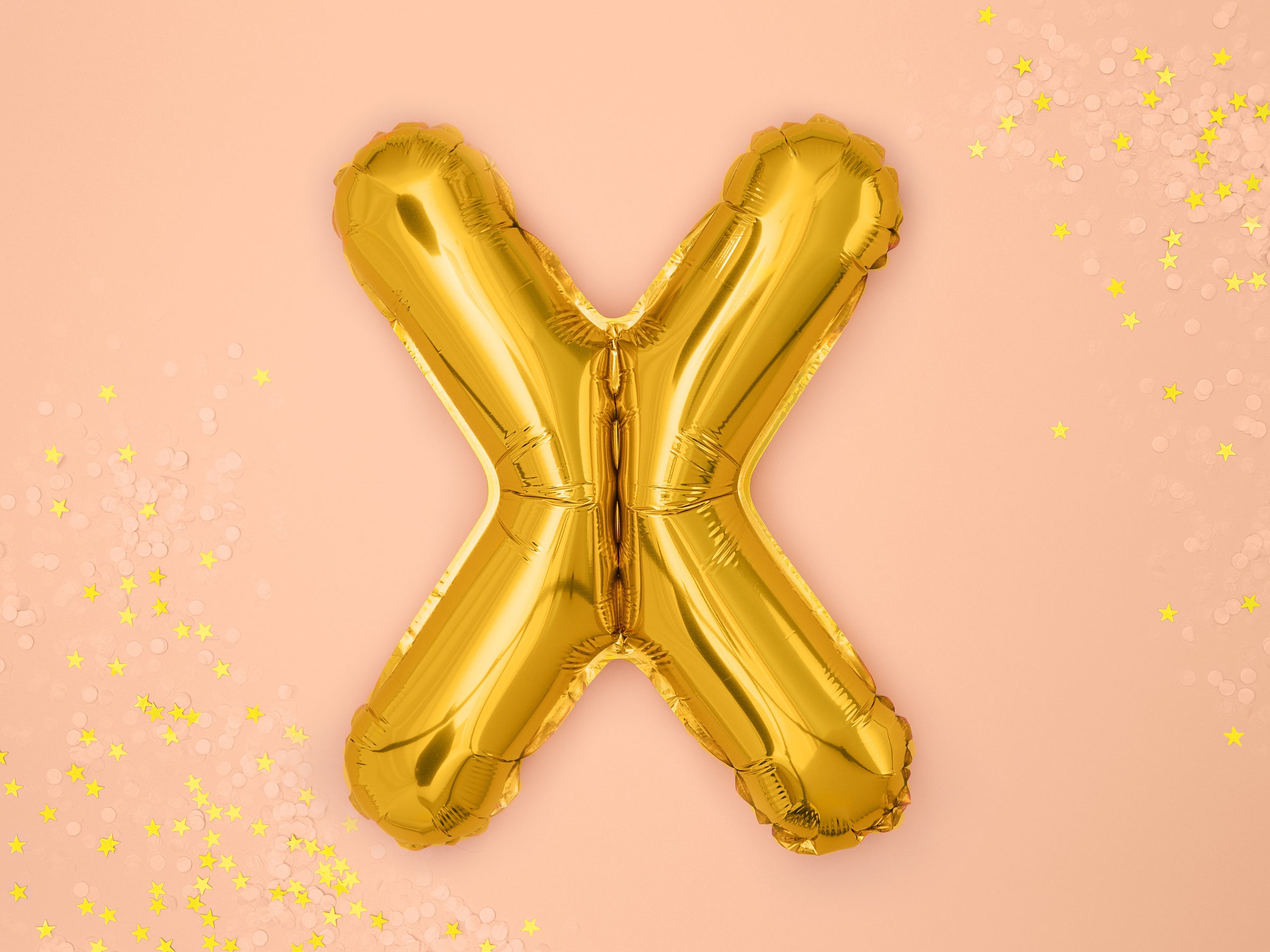 Ballon aluminium lettre X doré (35cm)