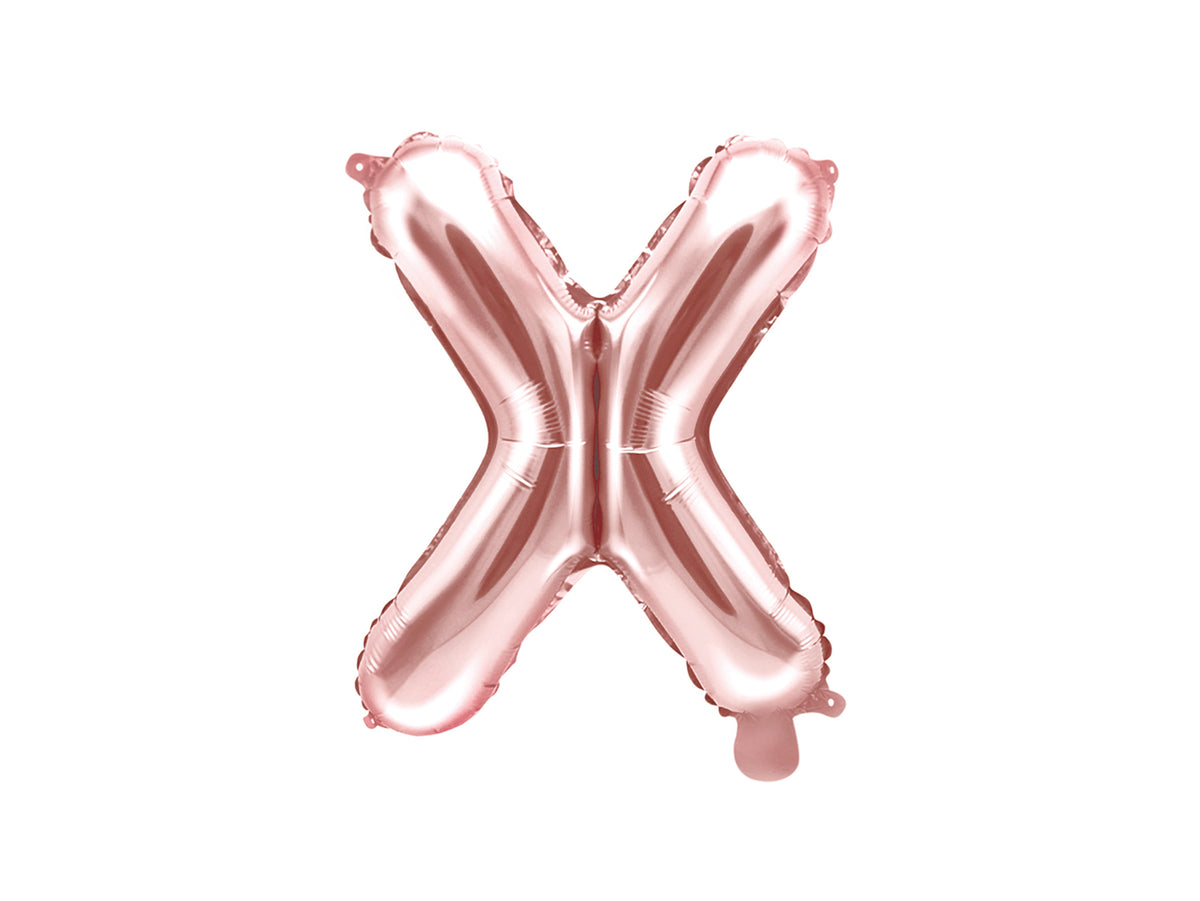 Ballon aluminium lettre X rose gold (35cm)