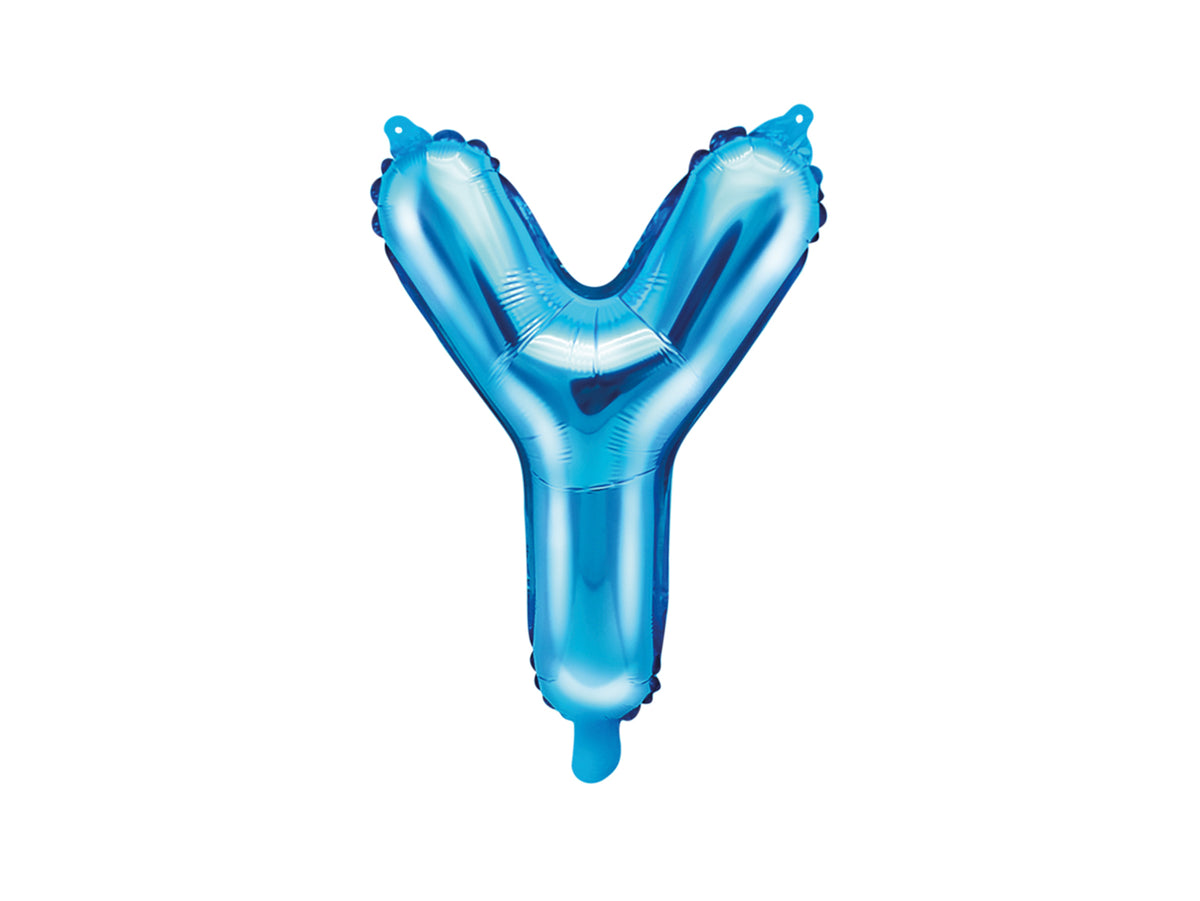 Ballon aluminium lettre Y bleu (35cm)