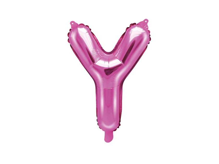 Ballon aluminium lettre Y rose foncé (35cm)